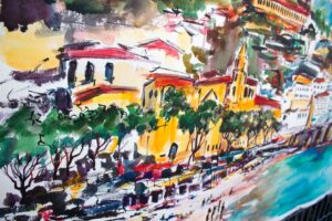 Amalfi Watercolor Painting