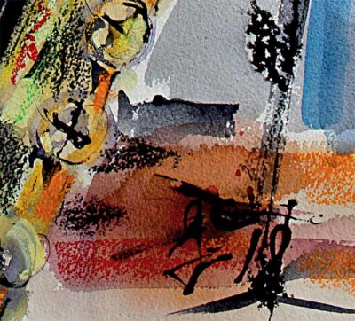 Contemporary Music Art Baritone Sax Player Mixed Media by Ginette Fine Art detail 2