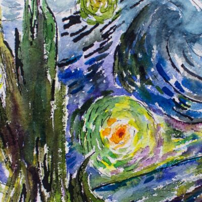 Detail Starry Night Watercolor