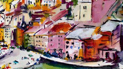 Vernazza Dreams Watercolor and Ink detail 2