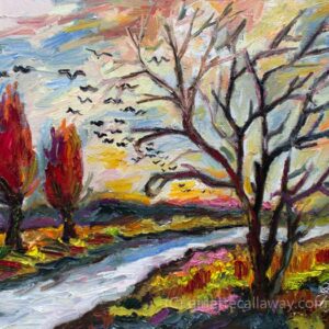 Autumn trees bird migration