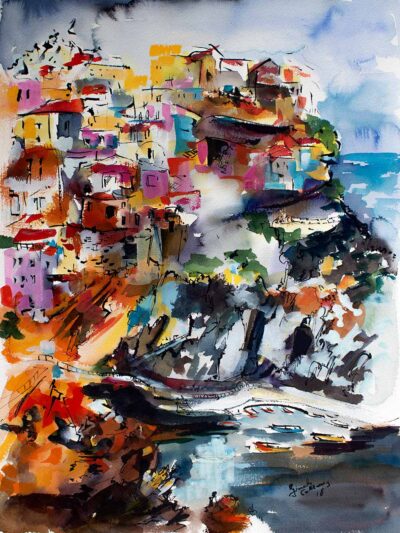 Manarola Italy Cinque Terre Paintings