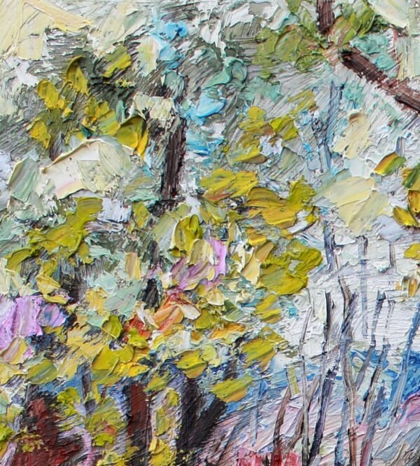 Walking the dog Impressionist oil painting - Image 3