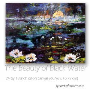 Landscape Wetlands Black Water Post Impressionist Art 2