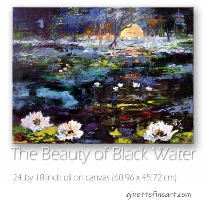 Landscape Wetlands Black Water Post Impressionist Art 2