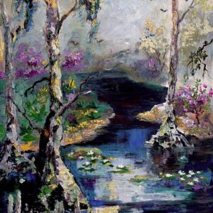 River Landscape Wetland Magic Oil Painting