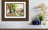 oak tree path home landscape watercolors w