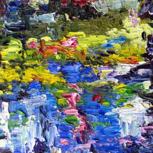 Oil Painting on Linen Wetland Reflections Impressionist D3