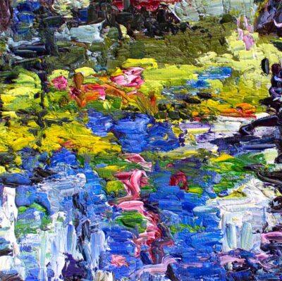 Oil Painting on Linen Wetland Reflections Impressionist D3