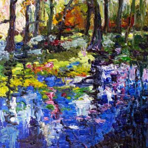 Oil Painting Linen Wetland Reflections Impressionism