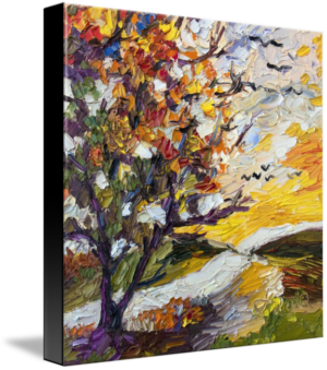 Autumn Sunset Impressionism Oil Painting