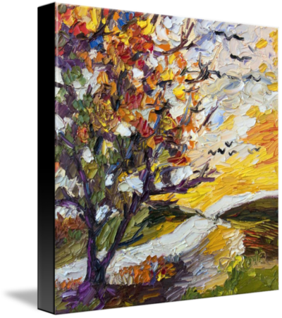 Autumn Sunset Impressionism Oil Painting