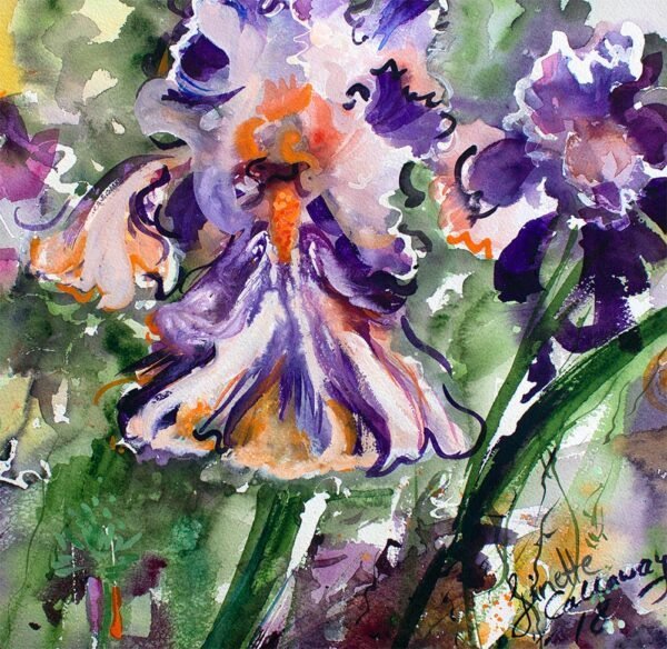 Bearded Irises Watercolor Paintings - Image 2