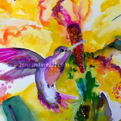 Hummingbirds Song Watercolor paintings 2