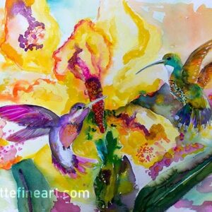 Hummingbirds Song Watercolor paintings