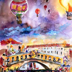 Venice Italy Rialto Bridge With Balloons