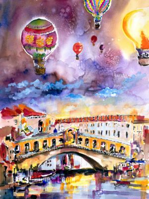 Venice Italy Rialto Bridge With Balloons