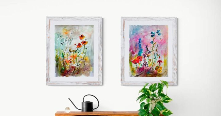 Wildflowers paintings watercolors and ink