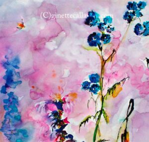 Detail of Watercolor Wildflower Painting