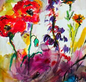 Wildflowers Watercolors Floral Art detail