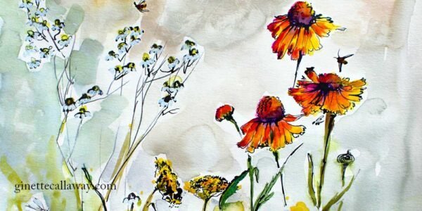 Wildflowers Gathering Watercolors Floral Art - Image 2