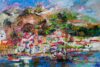 Sailing Past Amalfi Large Original Oil Painting