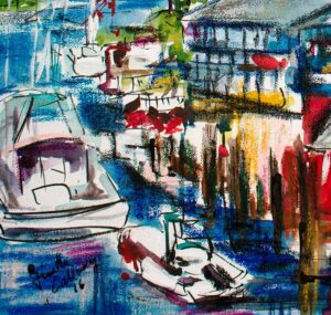 detail shem creek south Carolina painting