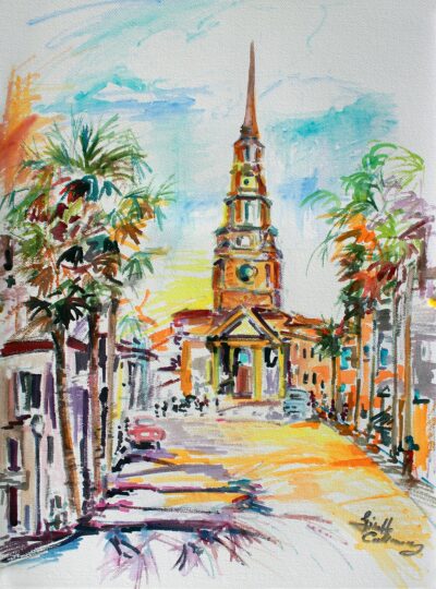 Charleston South Carolina St Philips Church Watercolor Painting