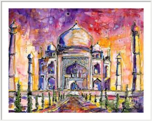 Taj Mahal art prints watercolors by Ginette fine Art