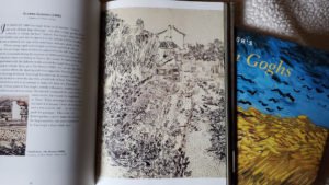 Van Gogh Flower Garden Ink Drawing