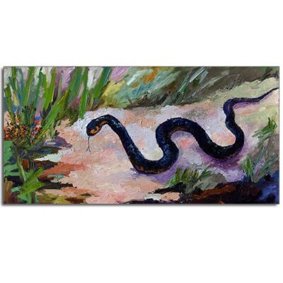 Black Indigo Snake Oil Painting