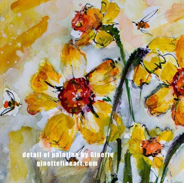 Daffodils Hope Spring Renewal Watercolors Flower Paintings - Image 3