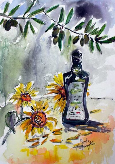 Olive Oil Sunflowers Tuscan Life