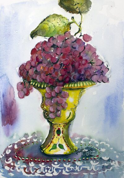 Tuscan Grapes Still Life Painting