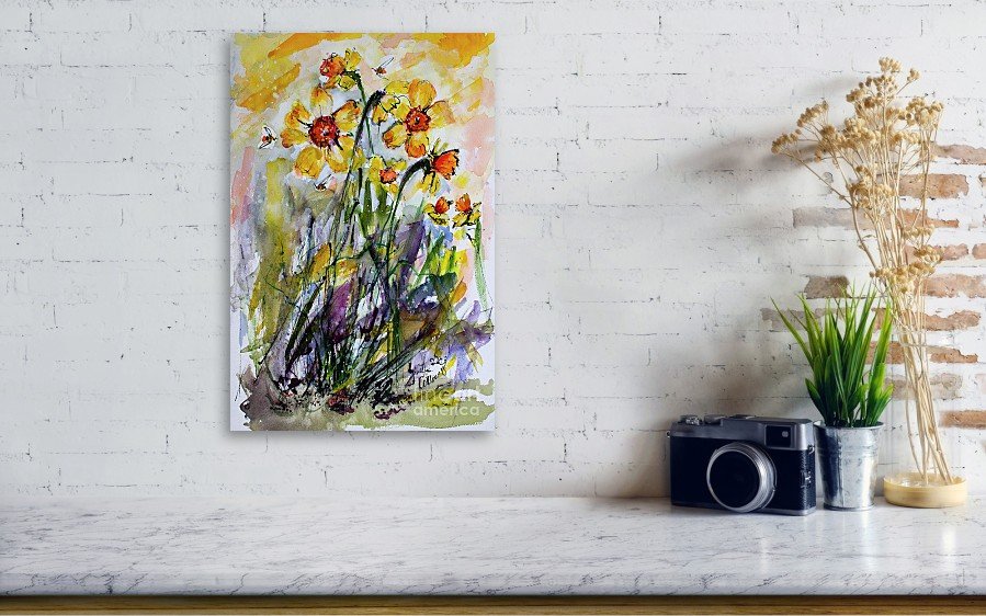 Daffodils Hope Spring Renewal Watercolors Flower Paintings