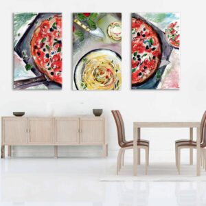 Pizza Pasta Canvas Prints Triptych Food Art