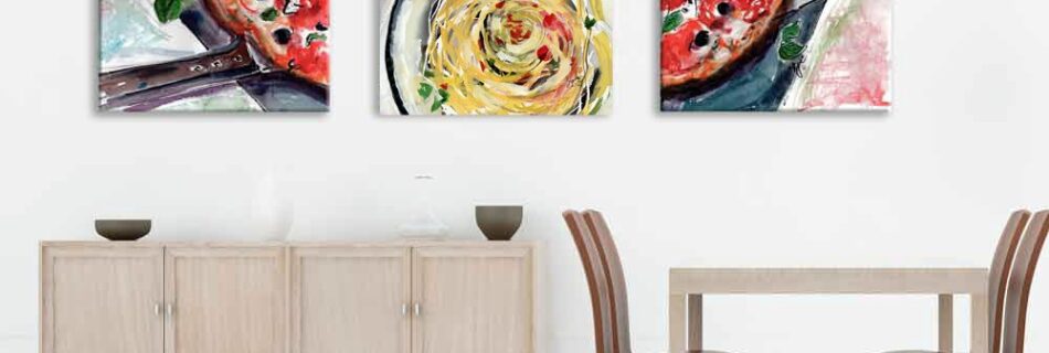 Pizza Pasta Canvas Prints Triptych Food Art