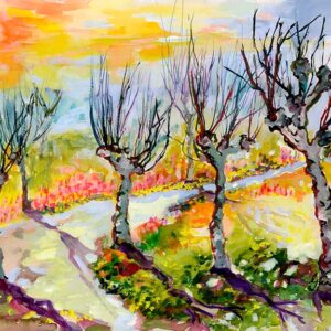 Sunny Day and Pollard Trees by Ginette