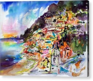 Watercolors Art of Italy Positano prints