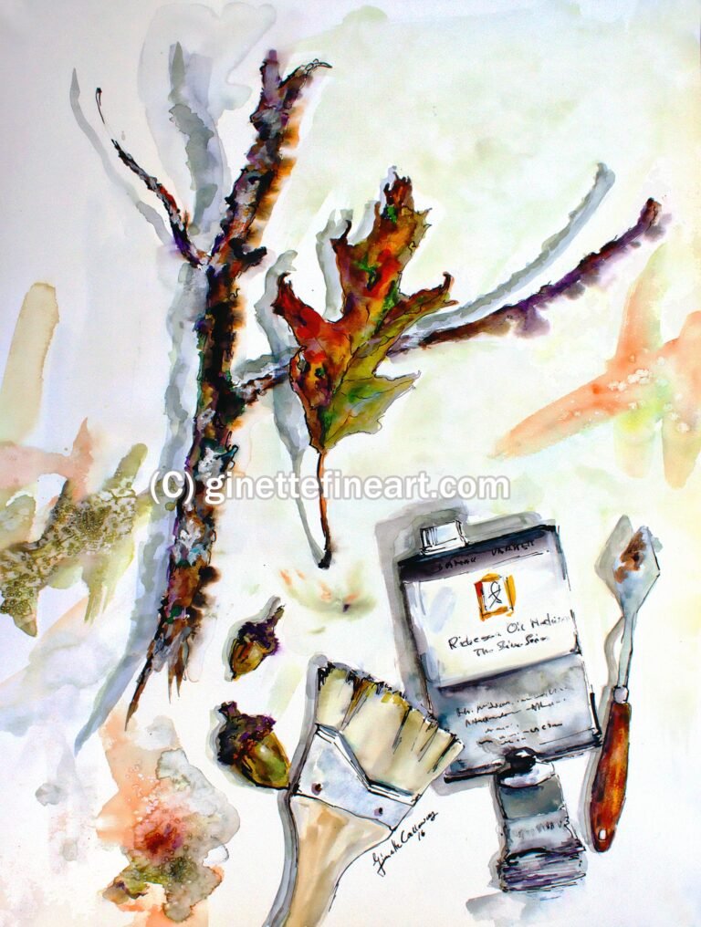 Autumn Still Life Objects from Artist Studio and Nature L