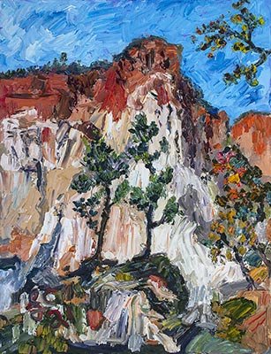Palette Knife Oil Painting Provence Canyon Georgia