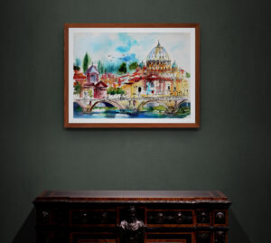 Art Sale 50% off Rome Saint Peter's Basilica San Angelo Bridge wall 1