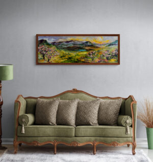 Georgia Mountain Retreat in Spring Panorama Oil Painting wall