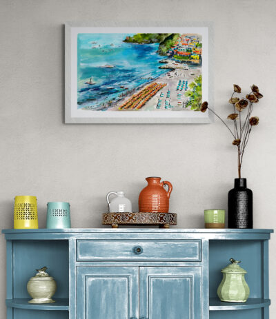 Positano Summer Beach Paintings of Italy by Ginette Callaway wall