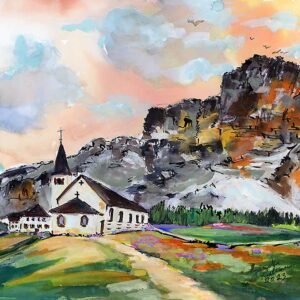 Spring In The Valley Italian Alps Watercolors