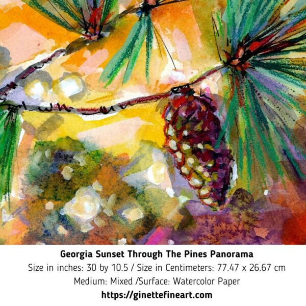 Georgia Sunset Through The Pines Panorama detail 2