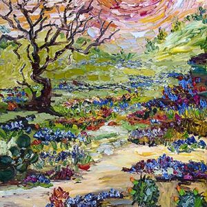 Springtime Symphony Texas Landscape Oil On Canvas M