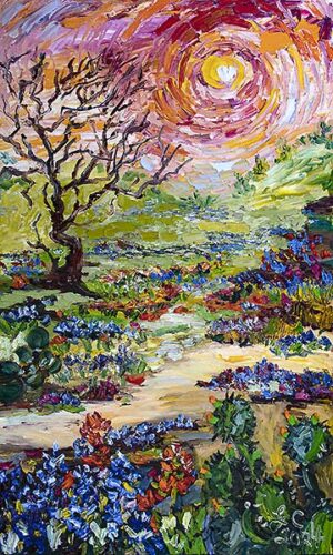 Springtime Symphony Texas Landscape Oil On Canvas M