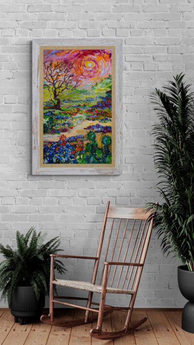 Springtime Symphony Texas Landscape Oil On Canvas Wall
