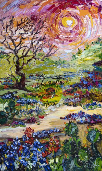 Springtime Symphony Texas Landscape Oil On Canvas